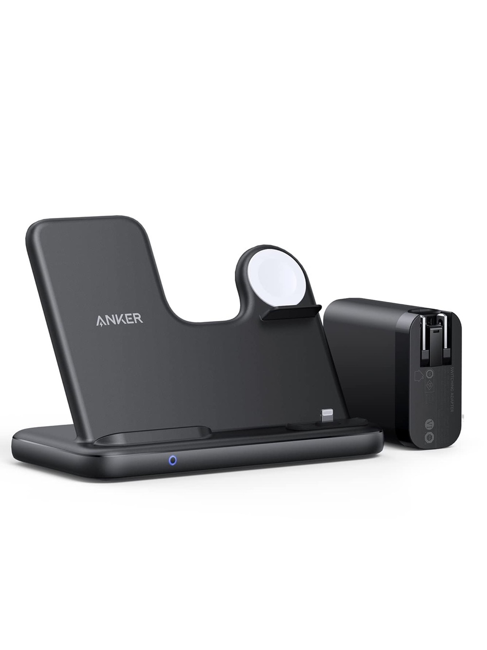 Anker - PowerWave 4-in-1 Charging Station with Wireless Charger Black